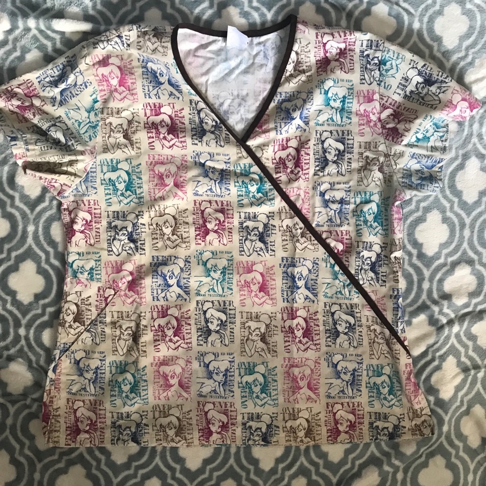 Tinkerbell Disney scrub top size M